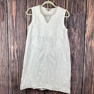 C&T Beach White Cotton Sleeveless Coverup Size Medium